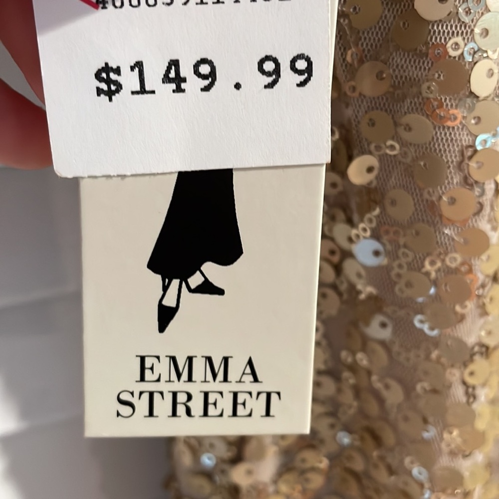 NWT Emma Street Gold Sequin Gown - Picture 6 of 7